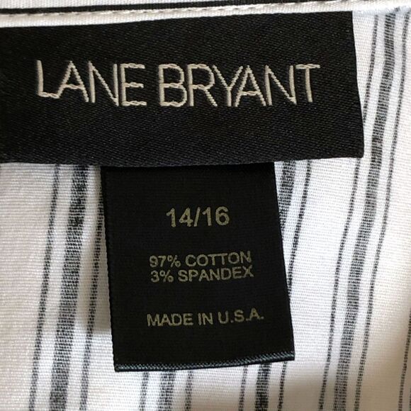 Lane Bryant Striped Button-Up Top Size 14 - Picture 4 of 5